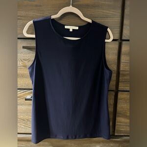 NWOT - Preston & York Women's Cream Sleeveless Work Shell Dark Navy Top - M